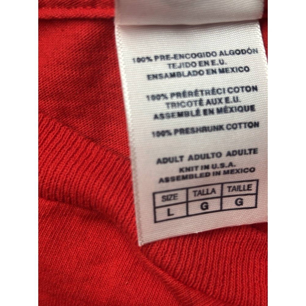 Vintage Jerzees Son Teez T Shirt L Large Red 2004 Gold Name Above All Names 4165 - Picture 11 of 12